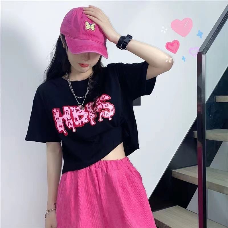 Niche Loose Fit Casual Graffiti Slimming Short Sleeve Tee