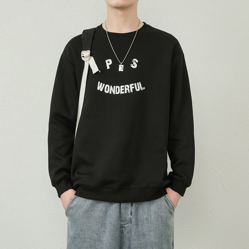 Vielseitiger, locker sitzender Rundhalsausschnitt-Trend-Sweatshirt mit Buchstaben.