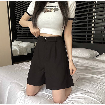 Casual High-Waisted Loose Fit Shorts