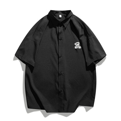 Elasticity Versatile Simplicity Trendy Silky Short Sleeve Shirt