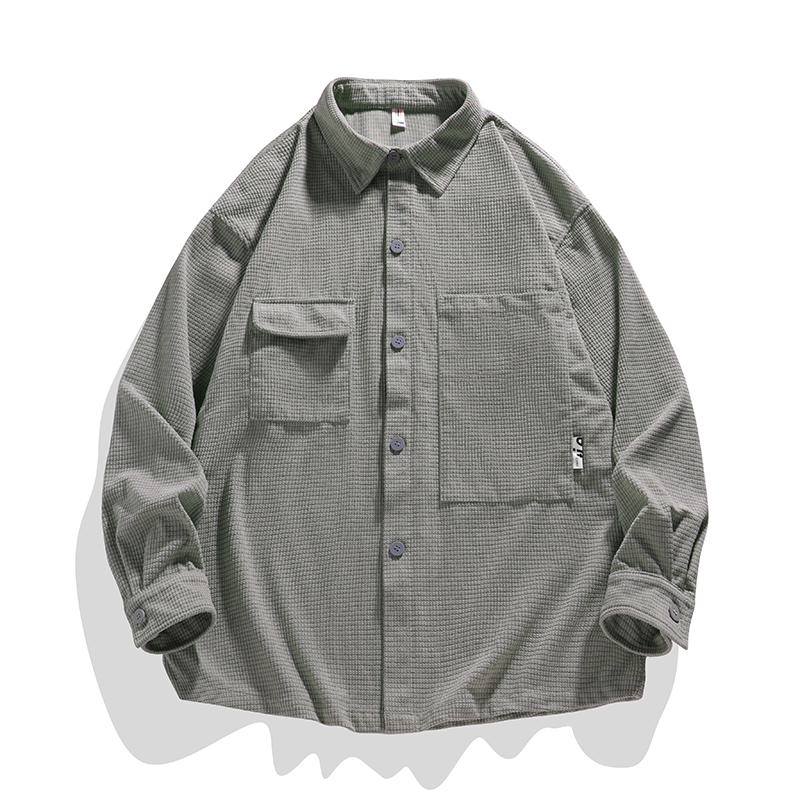 Trendy Loose Fit Casual Workwear Draping Retro Long Sleeve Shirt