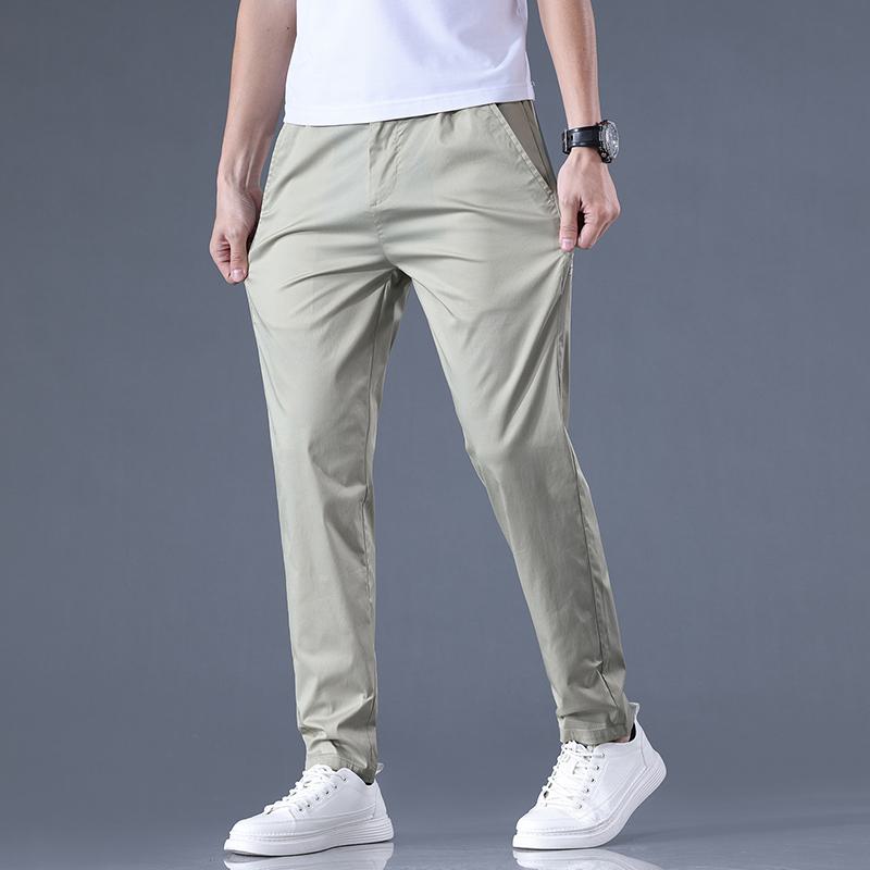 Pantalones versátiles de lyocell tencel suave, transpirables y con cintura elástica.