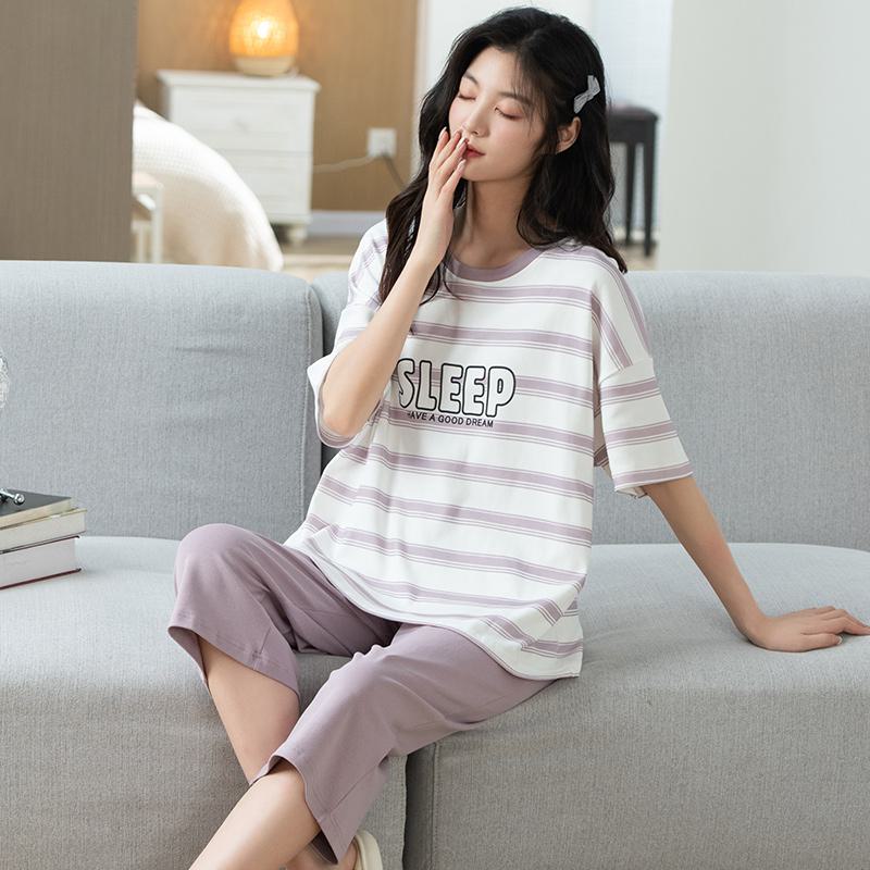 Pure Cotton Comfortable Round Neck Pullover Simplicity Lounge Set