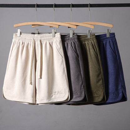 Pantalones cortos de estilo suelto y versátil, simil ante