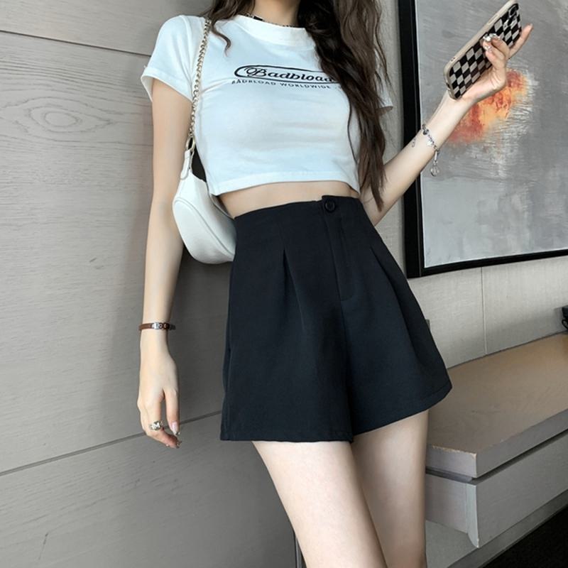Casual Loose Fit Wide-Leg Slimming High-Waisted Shorts