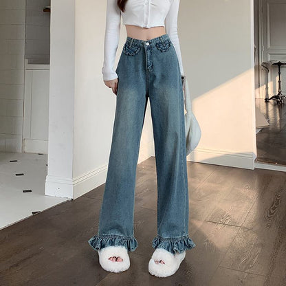 Slimming Loose Fit Straight Retro Jeans