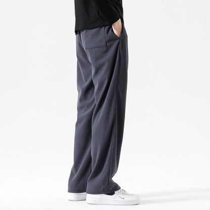 Pantalon de survêtement ample à taille élastique et coupe droite polyvalent