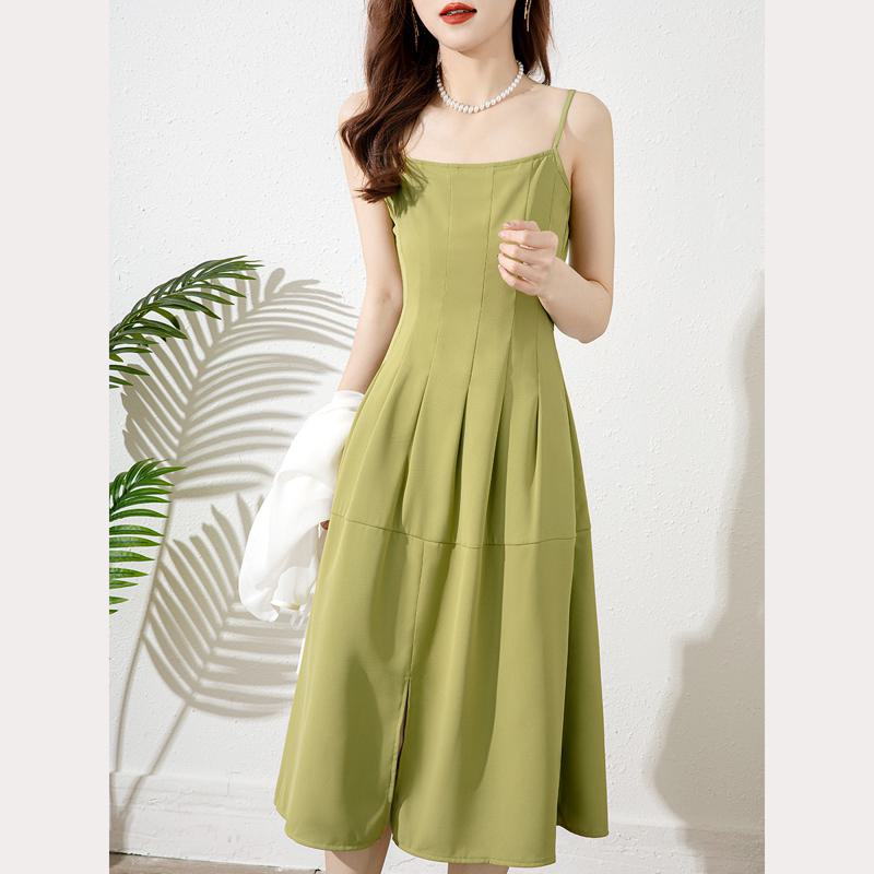 Hepburn French Style Cinched Waist Slimming A-Line Dress
