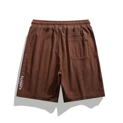 Pantalones cortos trendy de ajuste holgado con cintura con cordón de cinco puntos y sensación fresca.