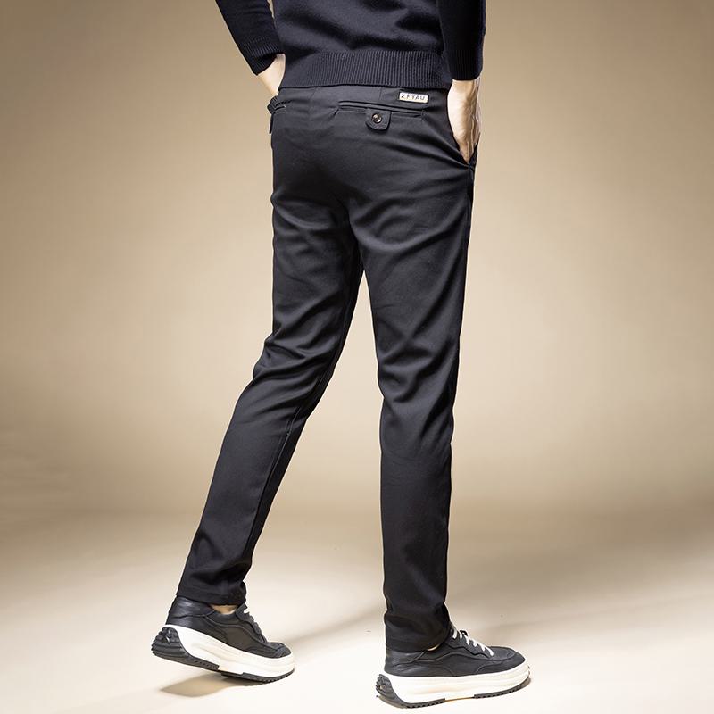 Pantalon droit en velours épais et ample avec taille élastique, polyvalent et tendance.