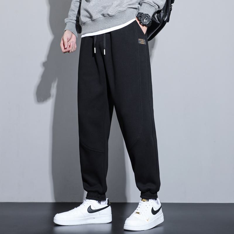 Pure Cotton Straight Tapered Elasticity Sports Loose Fit Sweatpant