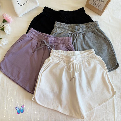 High-Waisted Worn Outside Thin Casual Loose Fit Sports Fish Scales Shorts