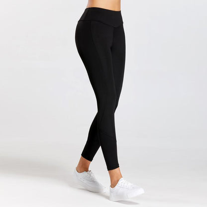 Leggings deportivos cortos de ajuste ceñido y elásticos de secado rápido de cintura alta para yoga y carrera.