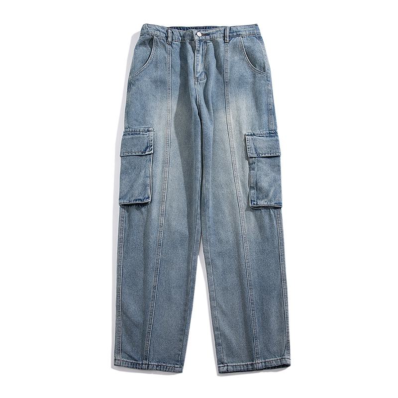 Jeans holgados de trabajo con bolsillos estilo retro