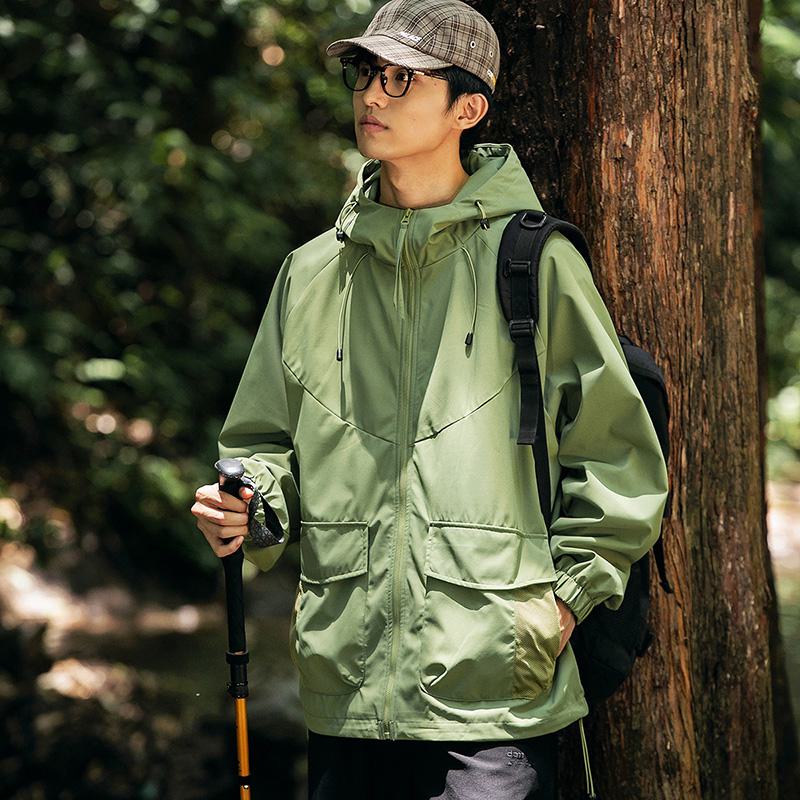 Arbeitskleidungsstil Camping winddichte modische Regenjacke mit Kapuze