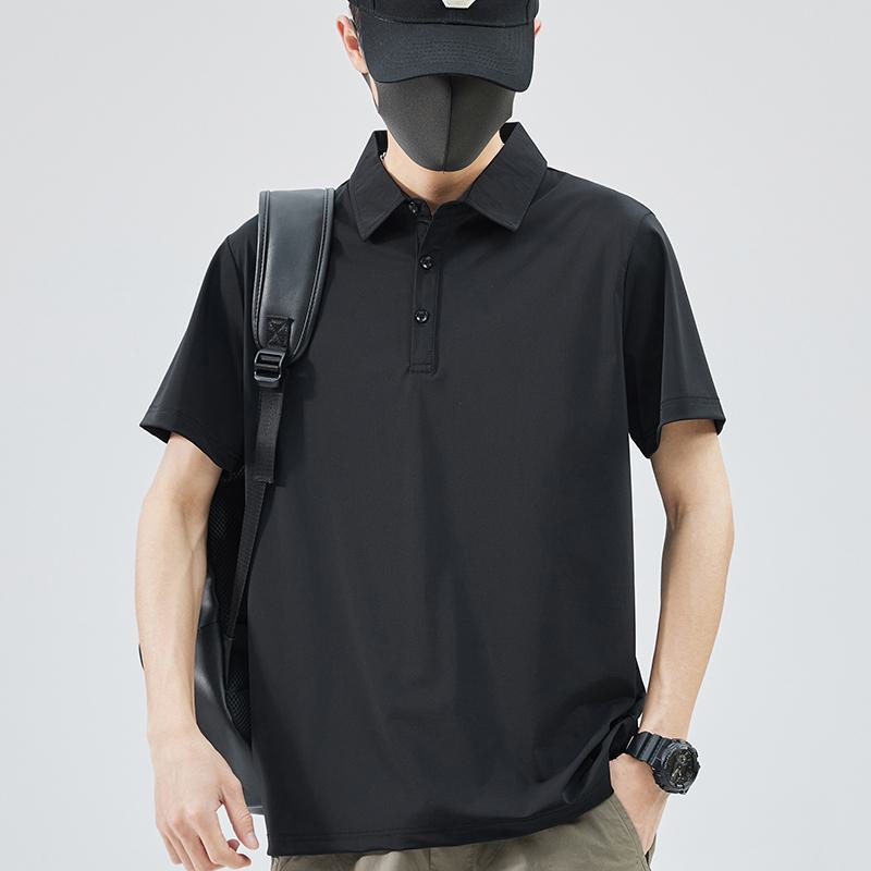 Hahnentrittmuster-Luxus-Polo-Shirt mit leichtem, seidigem Premium-Gewebe, knitterresistent und eisigem Kälteschutz, aus Tencel.
