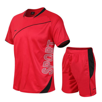 Conjunto deportivo holgado y casual de secado rápido para correr y hacer ejercicio físico.