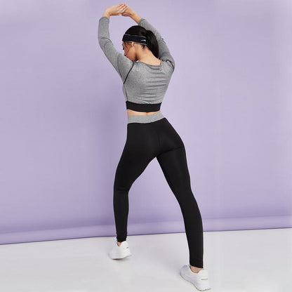 Conjunto deportivo de yoga de secado rápido con cierre para fitness, running y huecos