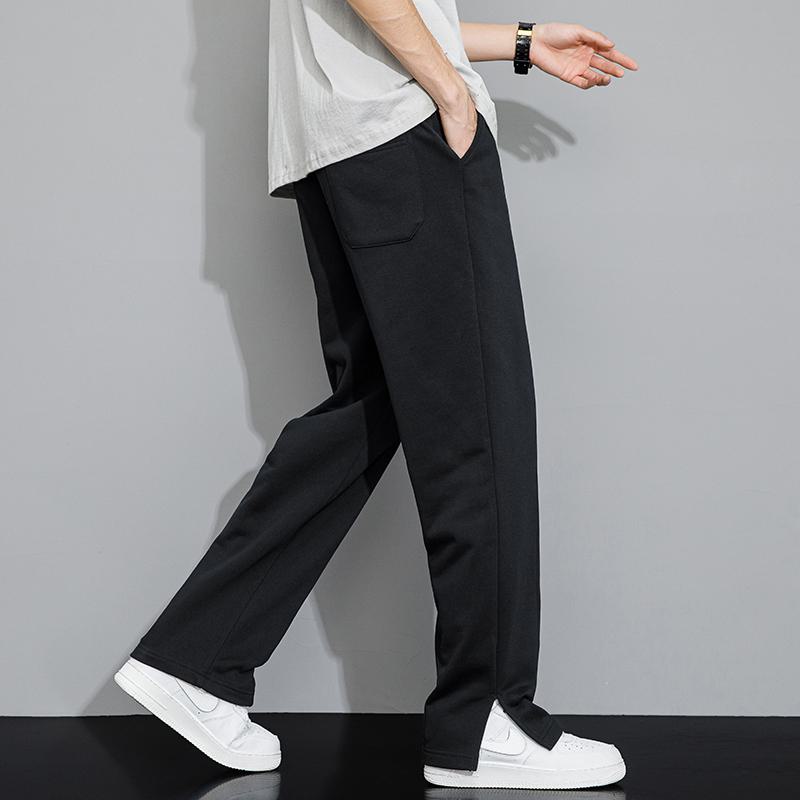Pantalon de survêtement tricoté à la mode, polyvalent et fendu