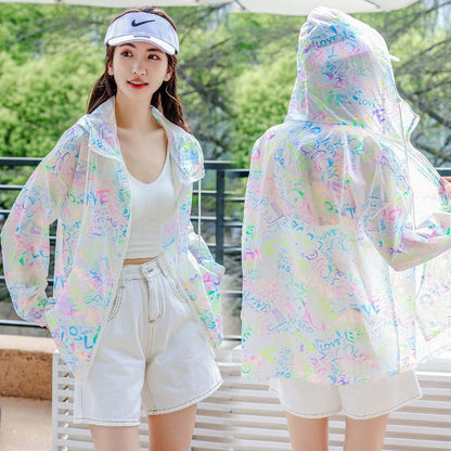 UV-Protective Silky Breathable Loose Fit Raincoat Hooded Jacket