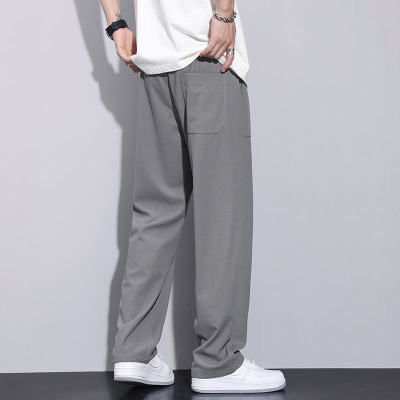 Thin Silky Loose-Fit Floor-Length Elasticity Pants