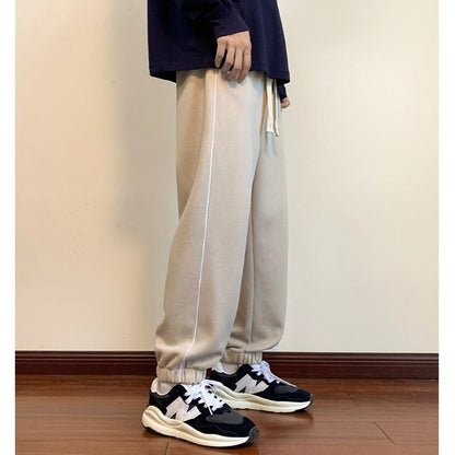 Drawstring Tapered Loose Fit Sports Knitted Sweatpant