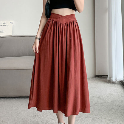 Midi Loose Fit High-Waisted Simplicity Skirt