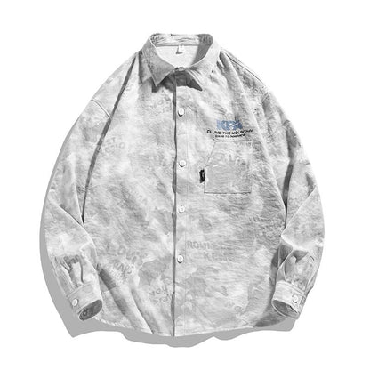 Lässiges, trendiges Langarmhemd mit Camouflage-Muster für die Arbeit