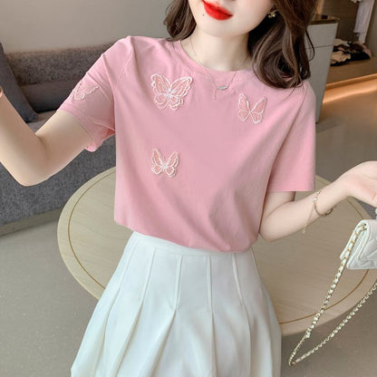 Pure Cotton Butterfly Pink Niche Blouse