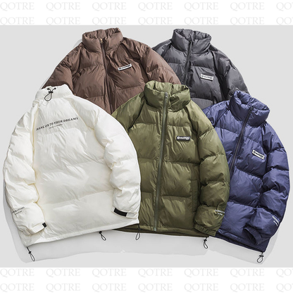 White Duck Down Casual Thickened Stand-Up Collar Warmth Down Jacket