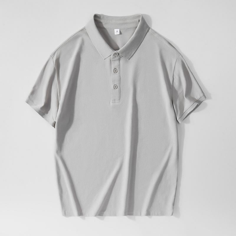 قميص بولو ذو أكمام قصيرة وياقة قطنية نقية ومتعددة الاستخدامات