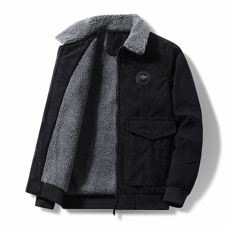 Lamb Wool Casual Thickened Plus Velvet Corduroy Sherpa Jacket