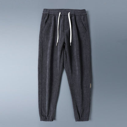 Pantalon en velours côtelé droit décontracté avec doublure en velours, épais, confortable et rehaussant la taille.