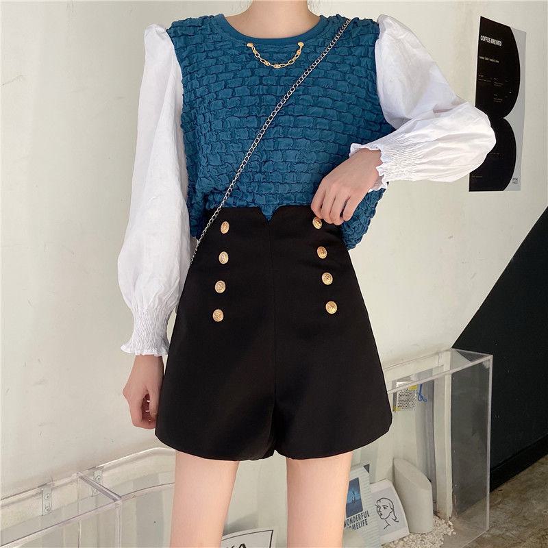Slim-Fit Height Enhancing Atmospheric Slimming High-Waisted Simple Chic Shorts