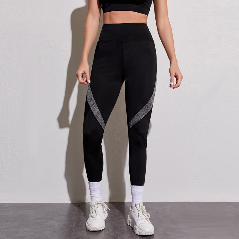 High-Waisted Yoga Tight-Fitting Elasticity Sports Patchwork Mesh Sports Leggings