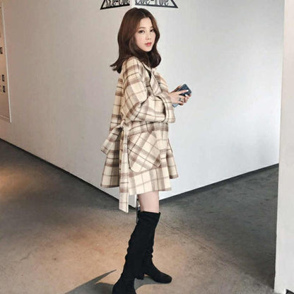 Cropped Retro Thickened Nylon Wool Blend Coat