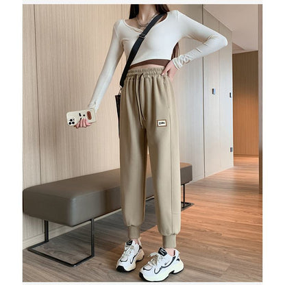 Pantalones deportivos rectos de ajuste amplio y adelgazantes para tallas grandes