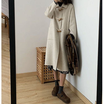Abrigo de lana con bolsillos grandes