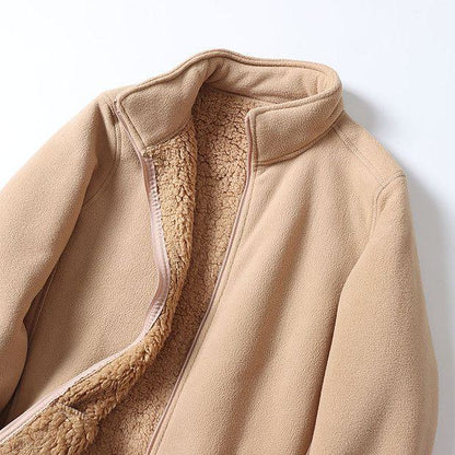 Manteau en flanelle à double couche composite et épaissie