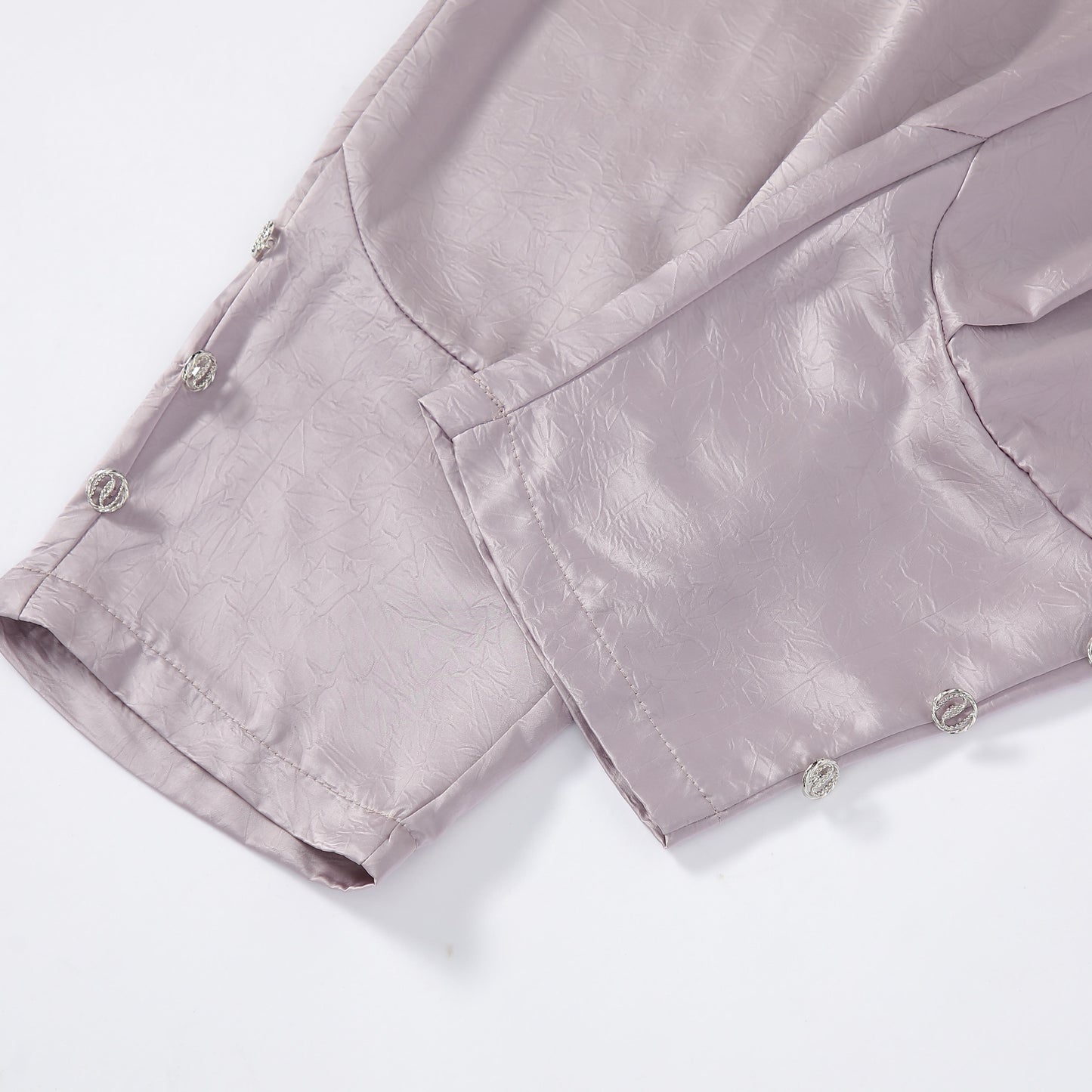 Pantalon drapé à taille haute en soie, acide acétique et protection solaire