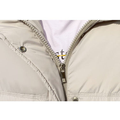 Hooded Zipper Cropped Puffer Jacket