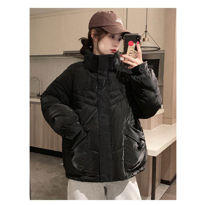 Stand-Up Collar Chic Cropped Puffer Jacket