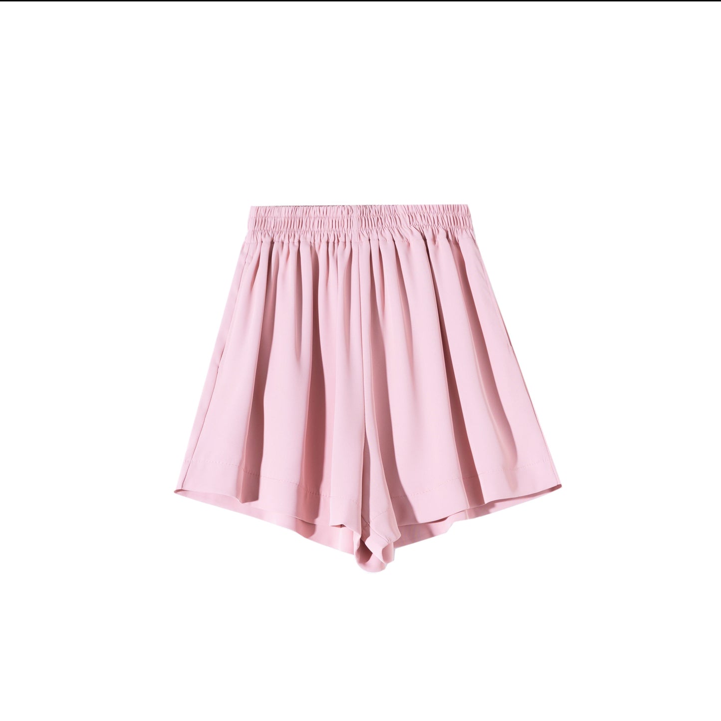 High-Waisted Draping Wide-Leg A-Line Loose-Fit Silky Shorts