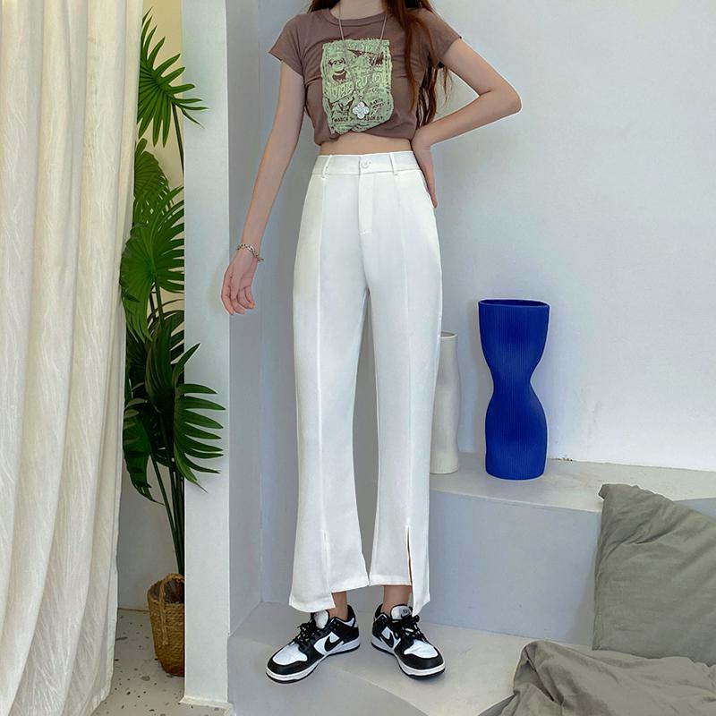 Pantalon à plis divisé symétrique