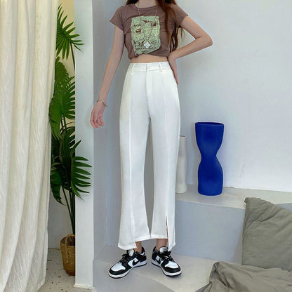 Pantalon à plis divisé symétrique