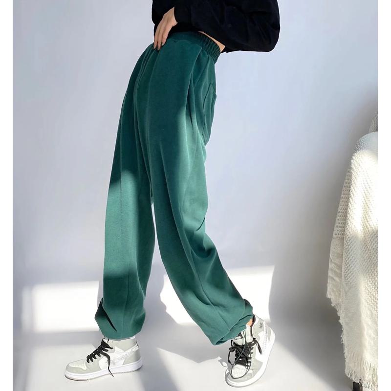 Pantalones largos de felpa de estilo informal y holgado para hip-hop