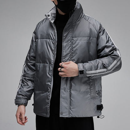 Lightweight White Duck Down Stand-Up Collar Thickened Down Jacket
