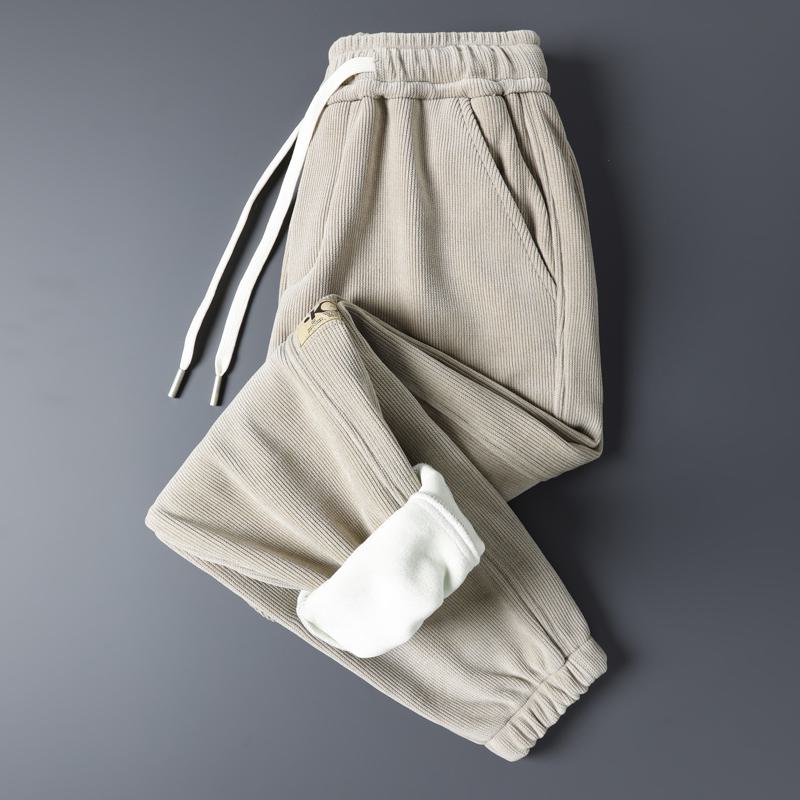 Pantalón de pana recto informal de terciopelo con forro, grueso, cómodo y que aumenta la altura.