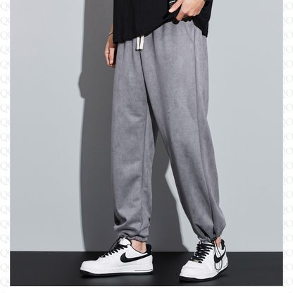 Knitted Straight Leg Suede Sports Versatile Sweatpant