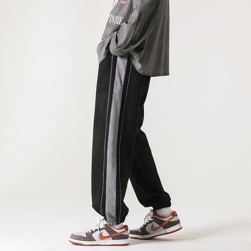 Pantalon large en tricot décontracté avec coupe droite et cordon de serrage sportif